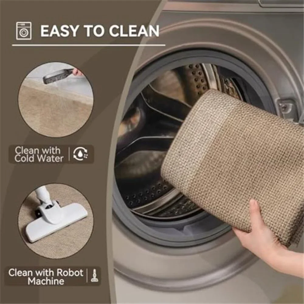 Half Circle Bath Mat Non Slip Thin Bathroom Rug Quick Dry Washable Brown Beige